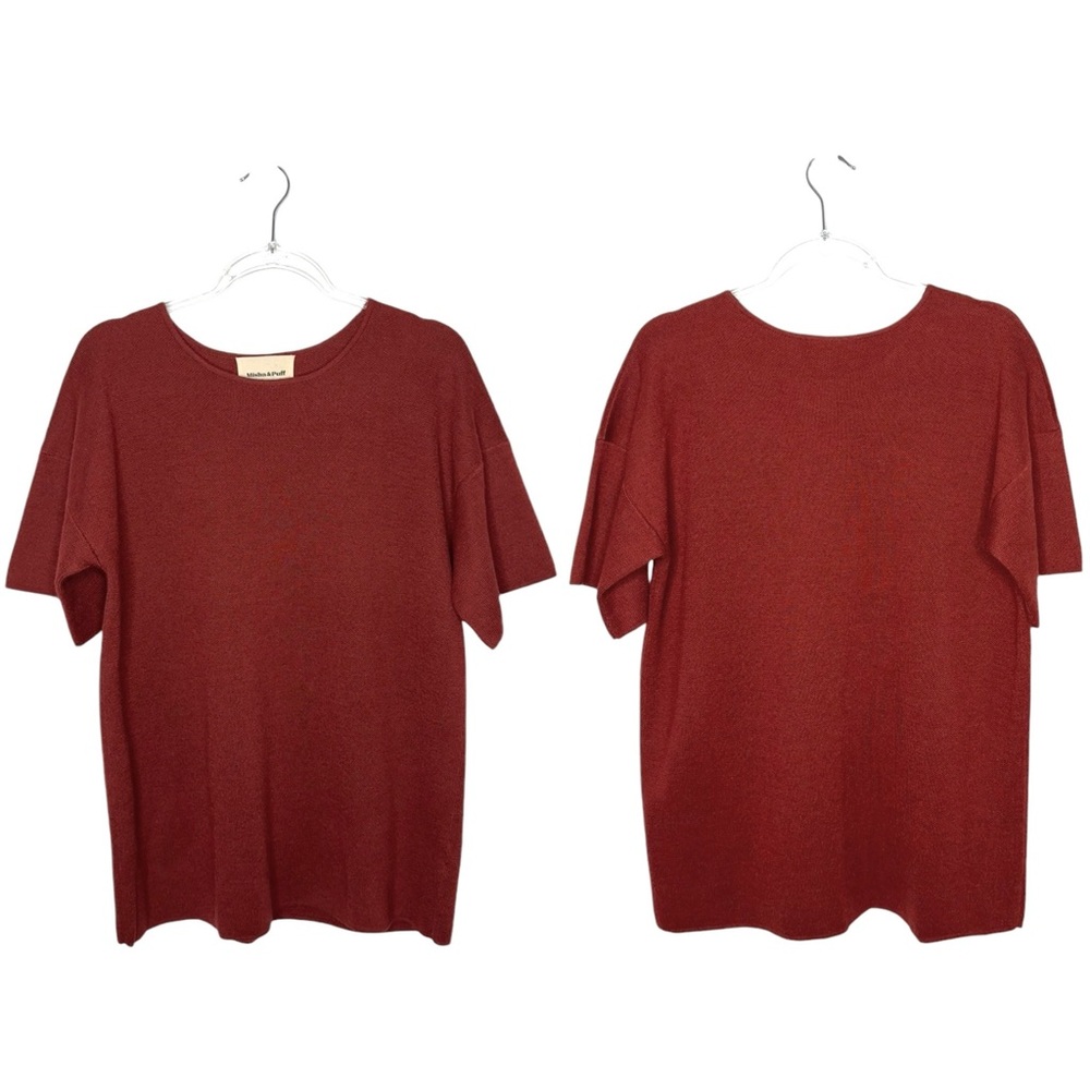 Misha & Puff | Adult Merino T-Shirt Fig Burgundy Small
